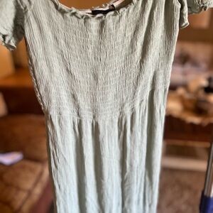 Elegant Off Shoulder Green Maxi Dress